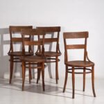 Antique set of Thonet chairs (c.1920). Set of four pieces #1 – Dining chairs (photo 6 of 40)