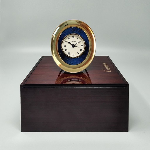 1960s Gorgeous Cartier Desk Travel Alarm Clock Pendulette. Made in Swiss