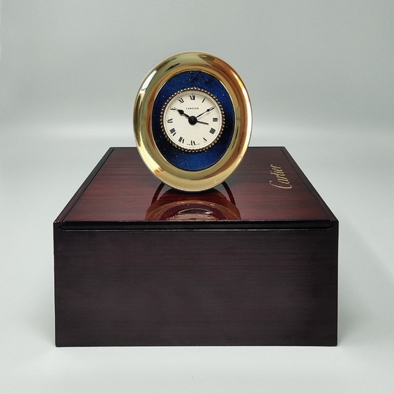 Image 1 of 1960s Gorgeous Cartier Desk Travel Alarm Clock Pendulette. Made in Swiss