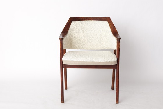Image 1 of 1 of 4 Vintage Armchair by Slagelse – 1960s Swedish Design, Beech Wood & Wool Upholstery