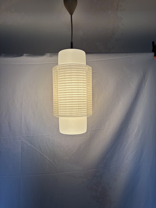 Lampada a sospensione cilindrica vintage, design di Wilhelm Wagenfeld