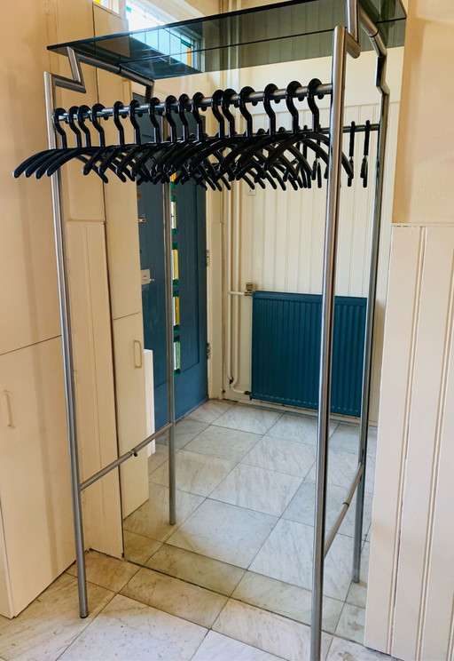 Coat rack with mirror