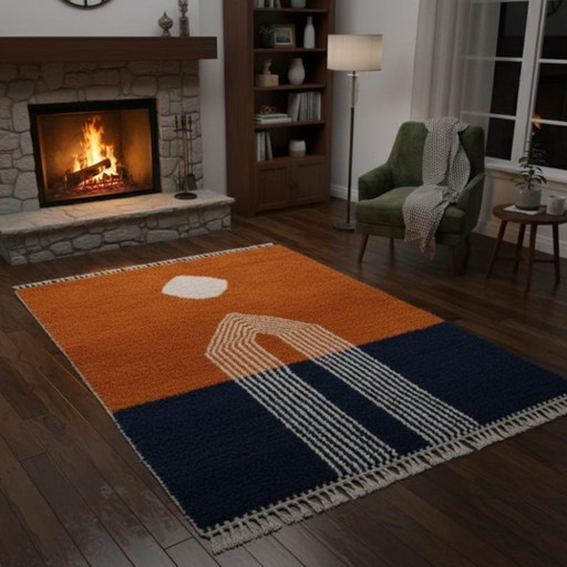 Tapis marocain traditionnel en laine 300cmx150cm