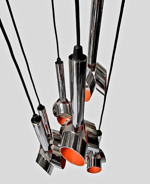 Lampe suspendue cascade de l'ère spatiale