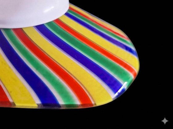 Image 1 of Vintage Murano circus stripe wall lamp