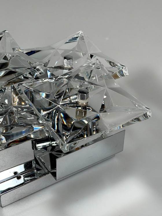 Image 1 of Lampada da parete Wall Scone anni '60/'70 di Kinkeldey Leuchten, design in vetro e cromo