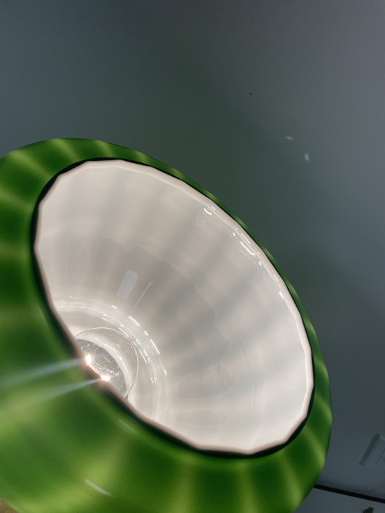 Image 1 of Rara lámpara colgante de cristal verde de Peill & Putzler de la década de 1960
