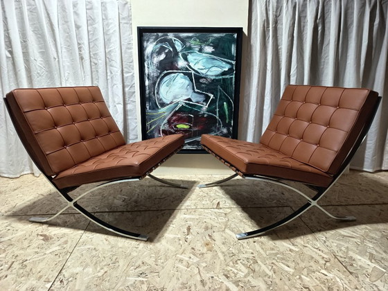 Image 1 of Sillones KNOLL Studio Barcelona (NUEVA Serie 2026) en piel natural (color coñac)