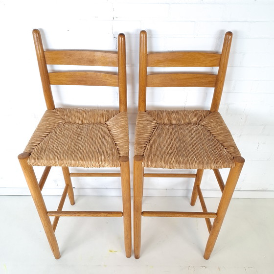 Image 1 of 2x Vintage bar stool mid-century modern 70s