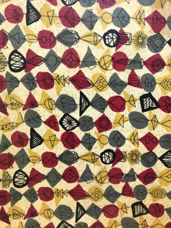 Image 1 of Zeldzame vintage theeblad uit de jaren 50, Lucienne Day Atomic Design