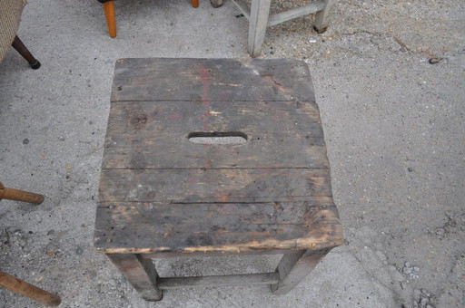 Tabouret d'atelier rustique, années 1940