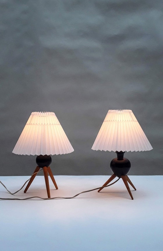 Image 1 of Juego de 2 lámparas de mesa trípode Severin Hansen Dinamarca, década de 1960