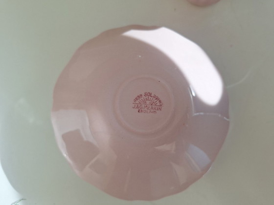 Image 1 of J&G Meakin Porzellan - 6 pastellfarbene Kaffeetassen mit Untertassen