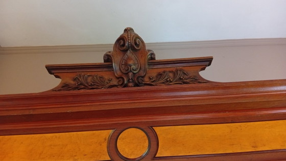 Antique oak with mahogany crested cabinet – Storage cabinet, Wood (photo 3 of 8)