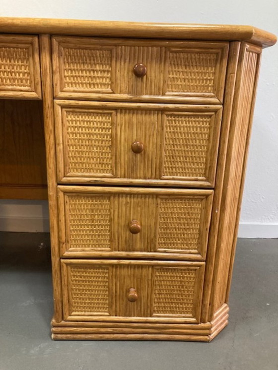 Image 1 of Uniek rieten bureau van potlood of riet, stijl Vivai del Sud