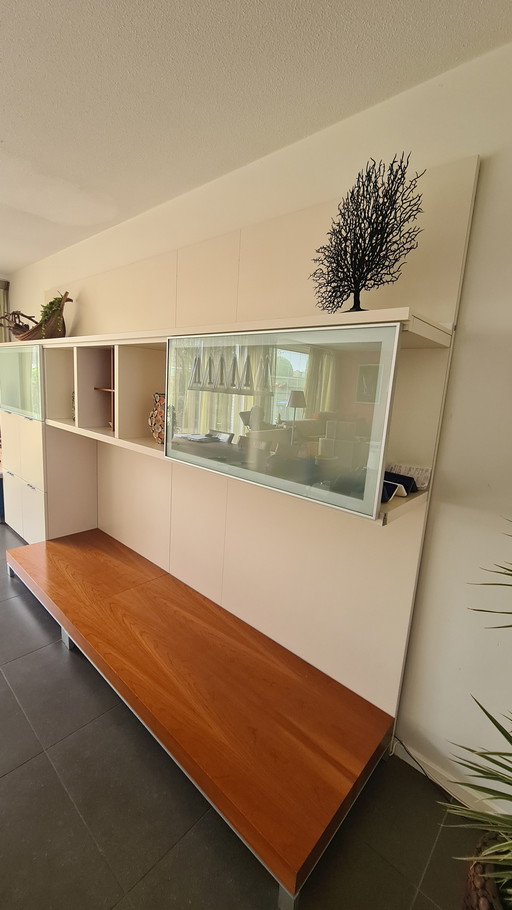 Designer Living Room Cabinet With Frosted Glass Sliding Doors