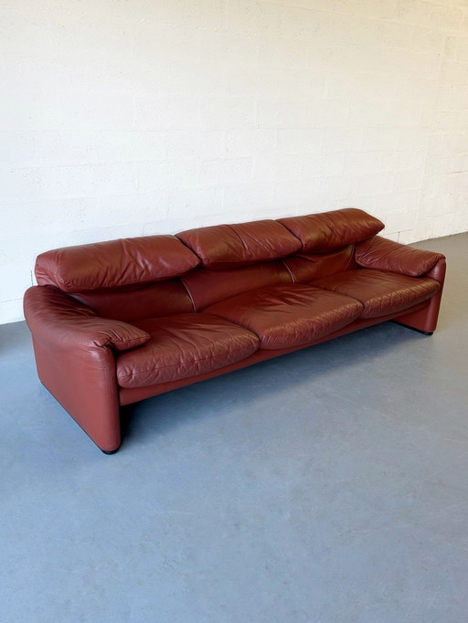 Canapé 3 places Cassina Maralunga cuir rouge