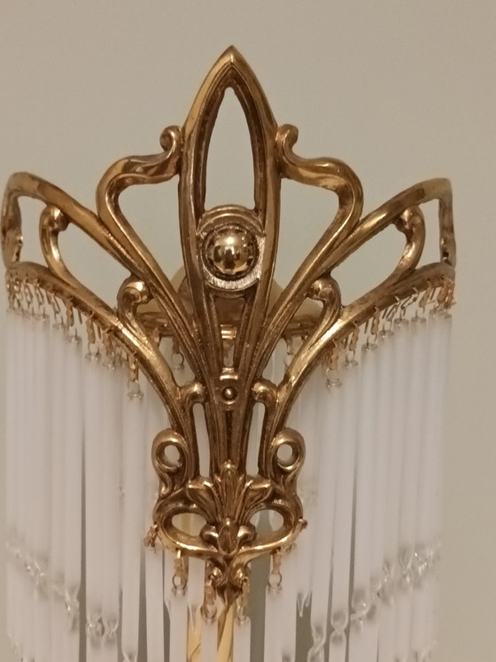 Art Nouveau Table Lamp – Metal, Glass (photo 6 of 11)