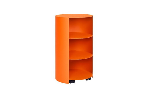 Table d'appoint piédestal Hem Hide orange. Neuve dans sa boîte.