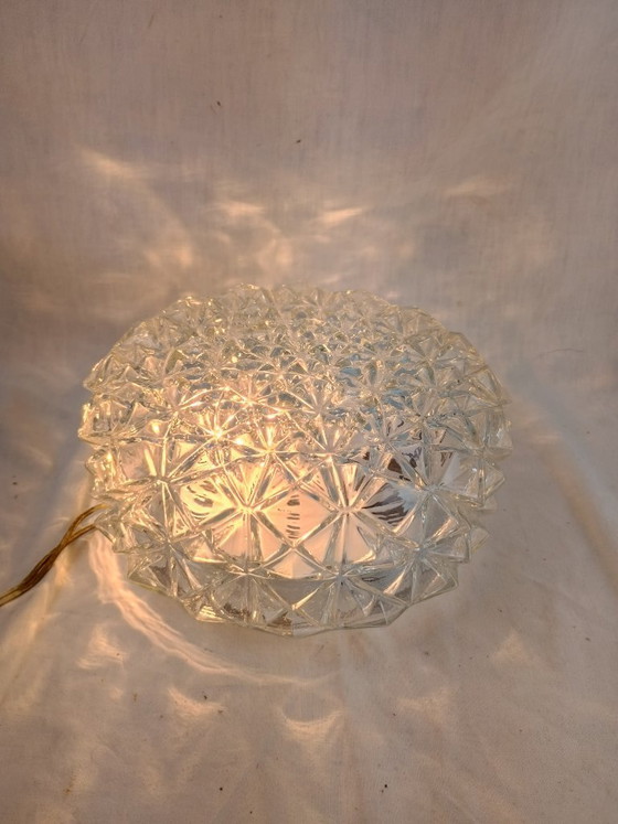 Image 1 of Elegante vintage Franse plafondlamp, vlak gemonteerd, VIANNE, midden 20e eeuw
