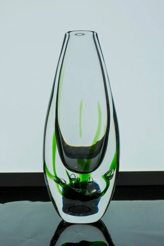 Image 1 of Seaweed & Fish Vases by V. L. Kosta, Set of 2