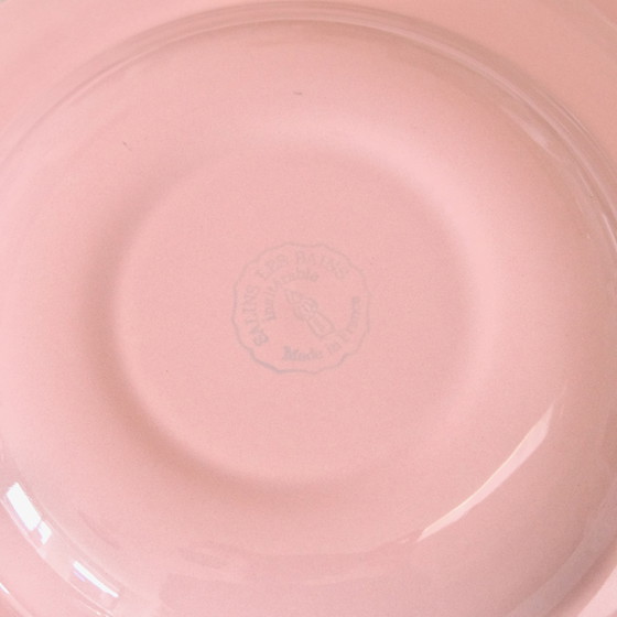 Image 1 of 6x Antique Pink Earthenware Salins Plates