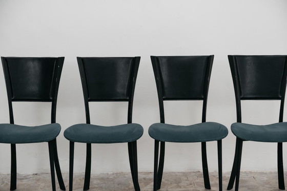 Image 1 of Dining Set of 4 Chairs, Made in Italy, 1980s Postmodern, Modern Antiques