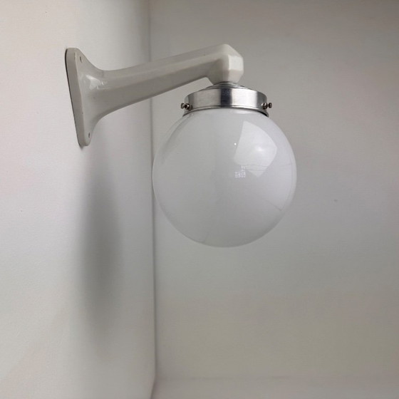 Image 1 of Pair of antique vintage opaline wall sconces