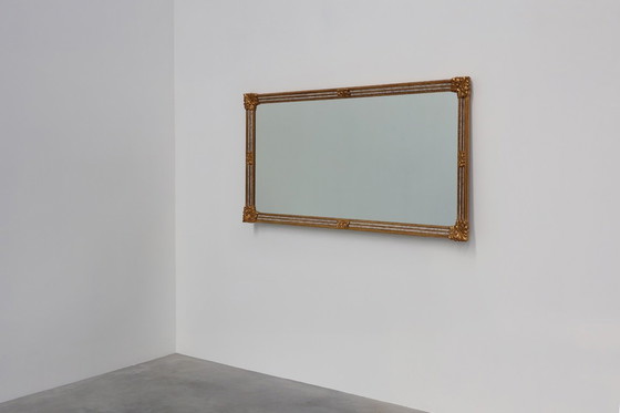 Image 1 of Grand miroir Deknudt rectangulaire doré de style baroque du 20e siècle, Belgique