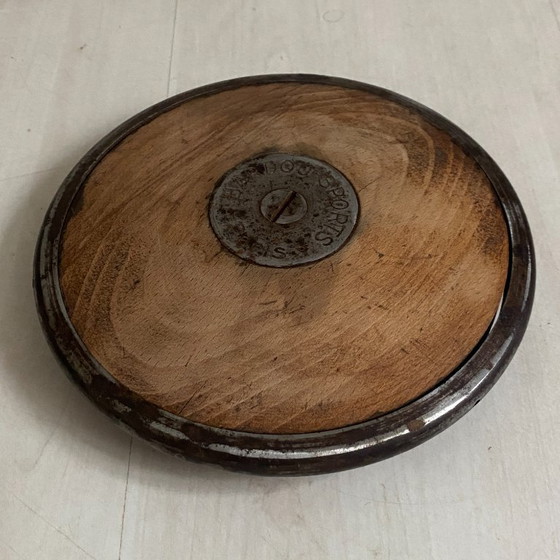 Image 1 of Vintage wooden and metal athletic discus throw