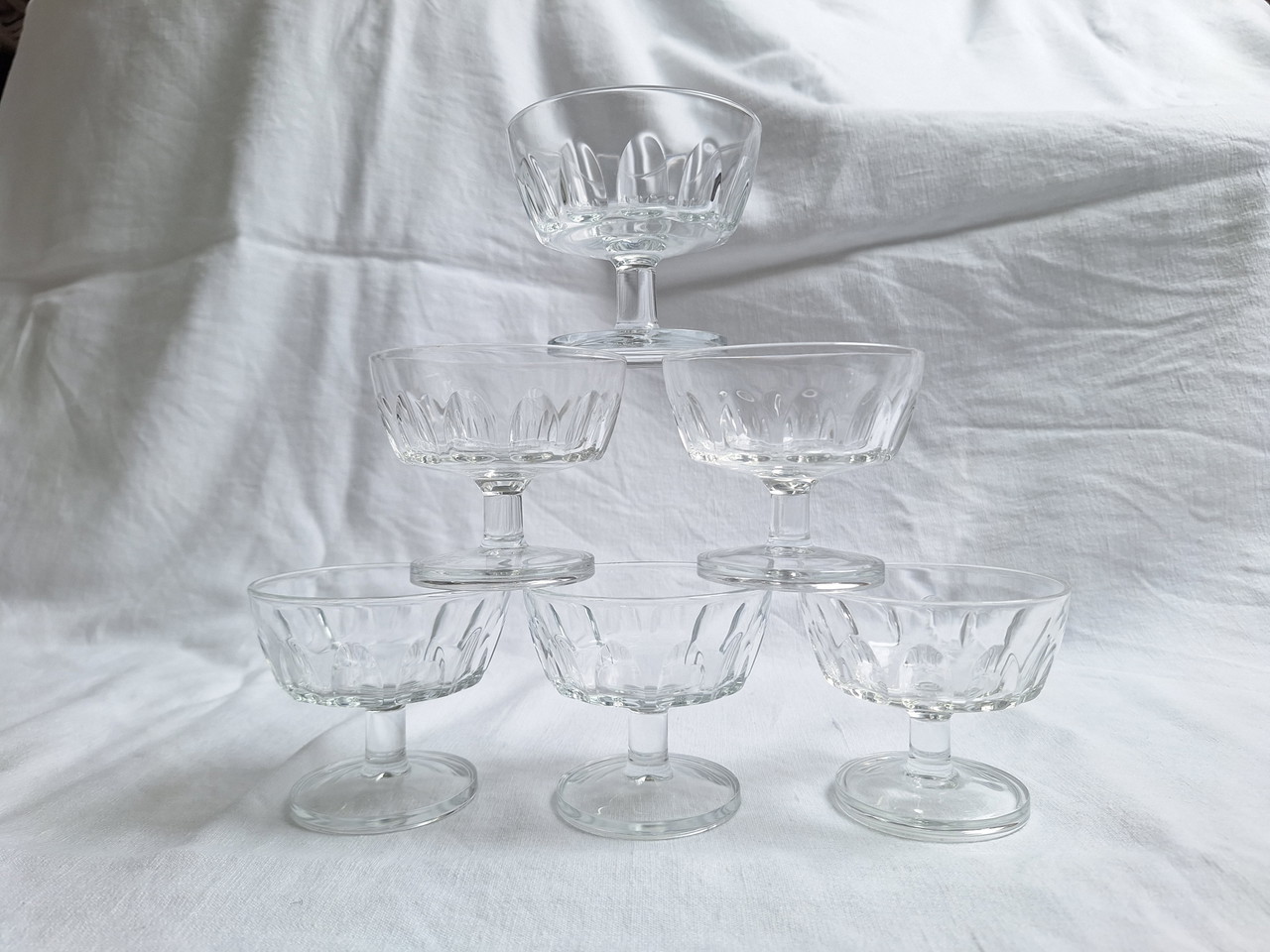 Set de 8 coupes en verre par Arcoroc