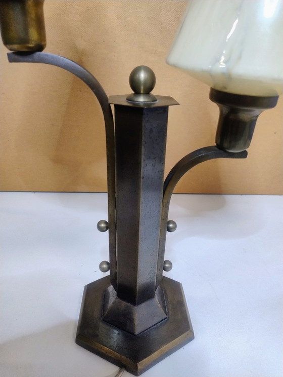 Lampe Vintage Art-Déco – Metal, Glass (photo 6 of 6)