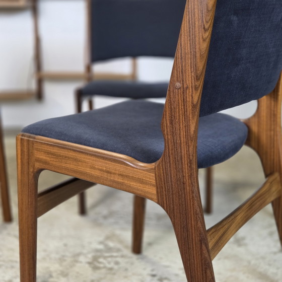 Image 1 of 4x Erik Buch vintage jaren 60 Deense stoel gerestaureerd teak
