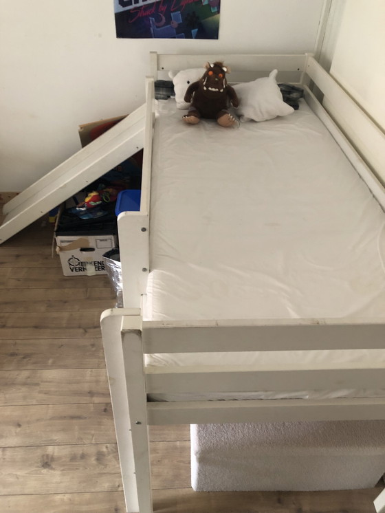 Image 1 of Kinderbed/ Hoogslaper Met Glijbaan en Matras