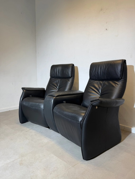 Sillones reclinables Elastoform Duo Relax / Cine – Sillones reclinables de cuero negro – verstelbare relaxstoel