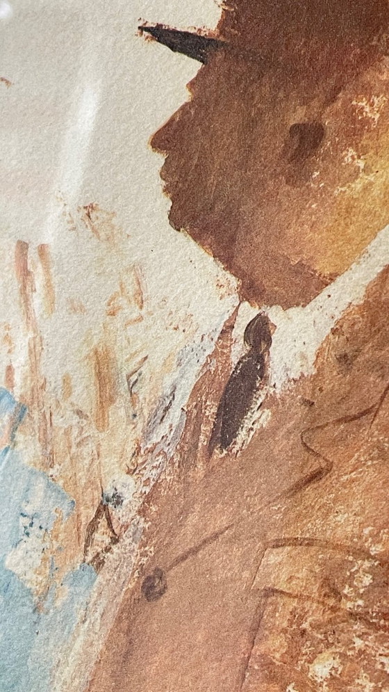 Image 1 of ILLUSTRAZIONE di de Gaulle su CARTA D'EPOCA