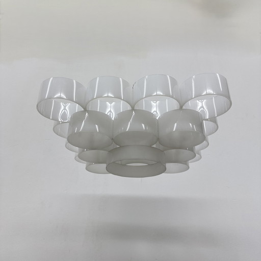 Mid-Century Lucite Circles Ceiling Lamp, 1970s