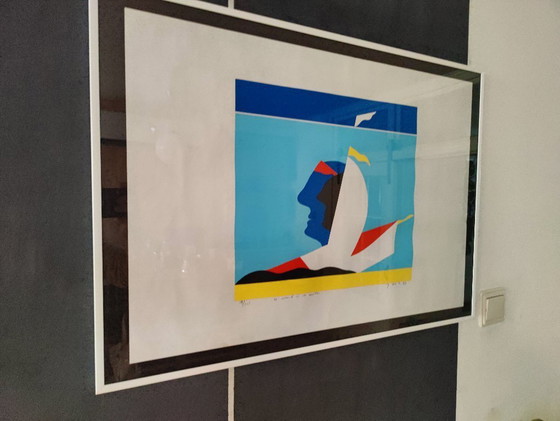 Image 1 of Zeefdruk van Jan Snoeck - De wind in de zeilen - 19/125 - 1997