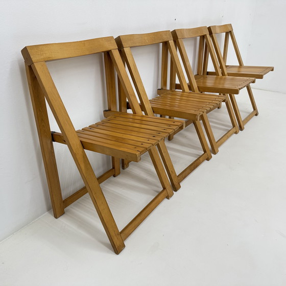Image 1 of Set van 4 Aldo Jacober voor Alberto Bazzani klapstoelen, jaren 1960