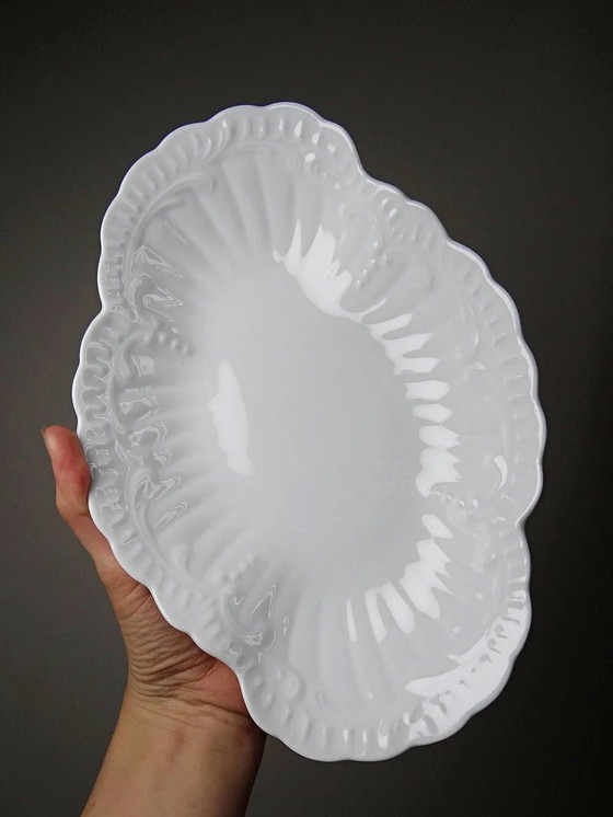 Vintage hollow plate Chastagner Limoges in white porcelain, rococo style. – Crockery (photo 3 of 9)