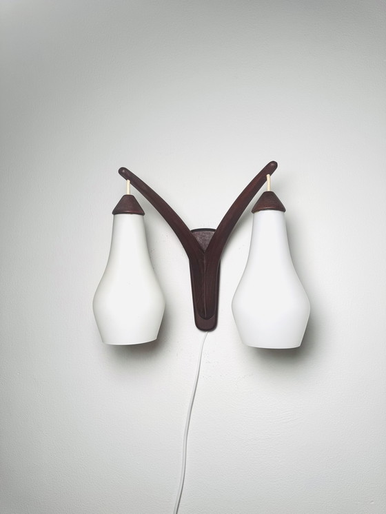 Image 1 of lampada da parete a doppio braccio di UNO & ÖSTEN KRISTIANSSON per LUXUS, SVEZIA, 1960