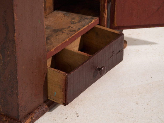 Antique painted cabinet in pine wood – Central Europe, circa 1900 – Storage cabinet (photo 31 of 40)