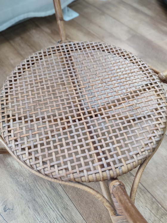 Image 1 of Rattan Table Table Rohe Noordwolde clouded glass