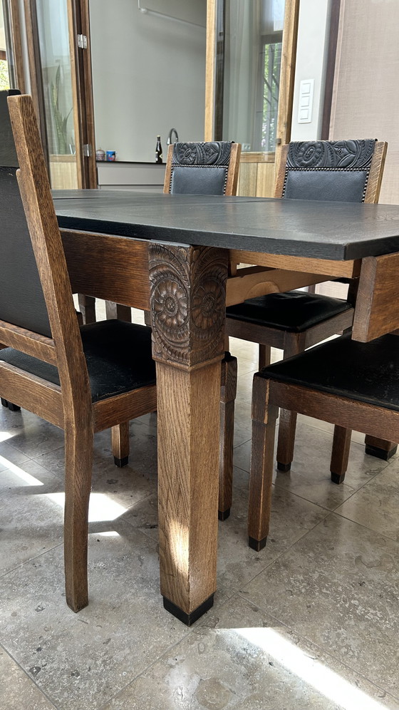 Image 1 of Auténtico conjunto de salón de madera de estilo neorrenacentista/art déco