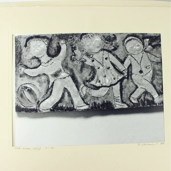 Image 1 of Set van 4 grote vintage foto's van keramisch kunstwerk door Ditta Abrahámová, Tsjecho-Slowakije 1980