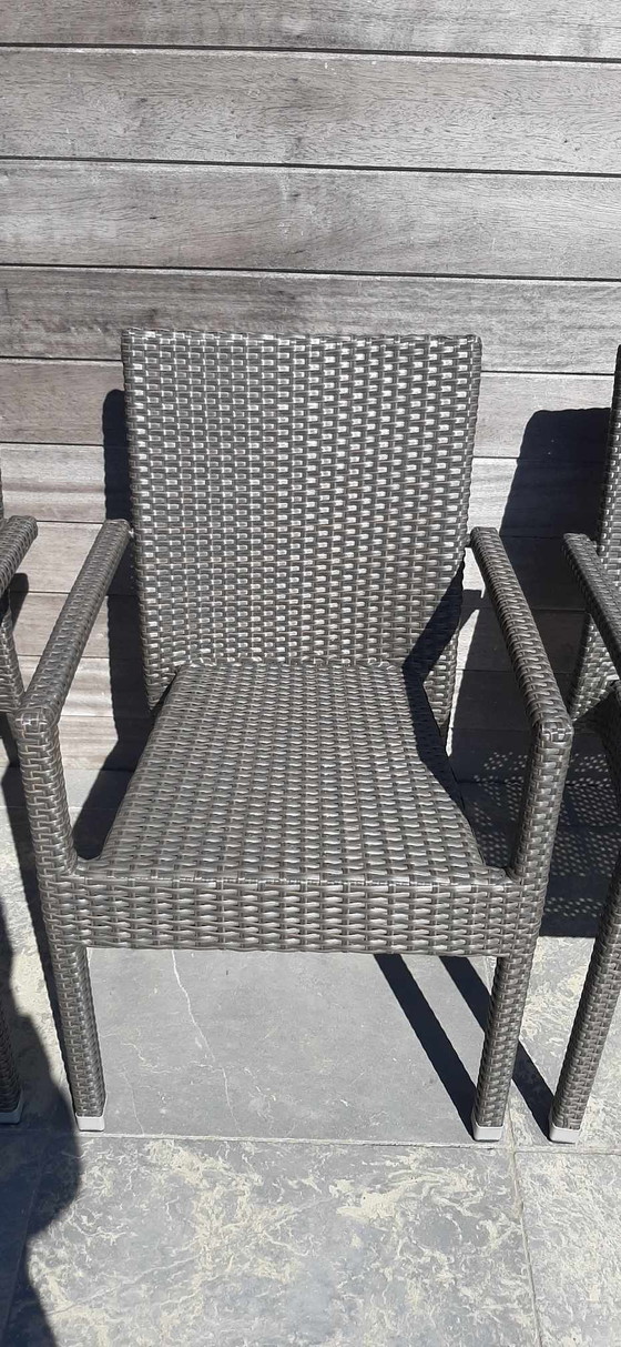 Image 1 of 4 sillas de patio apilables con cojines