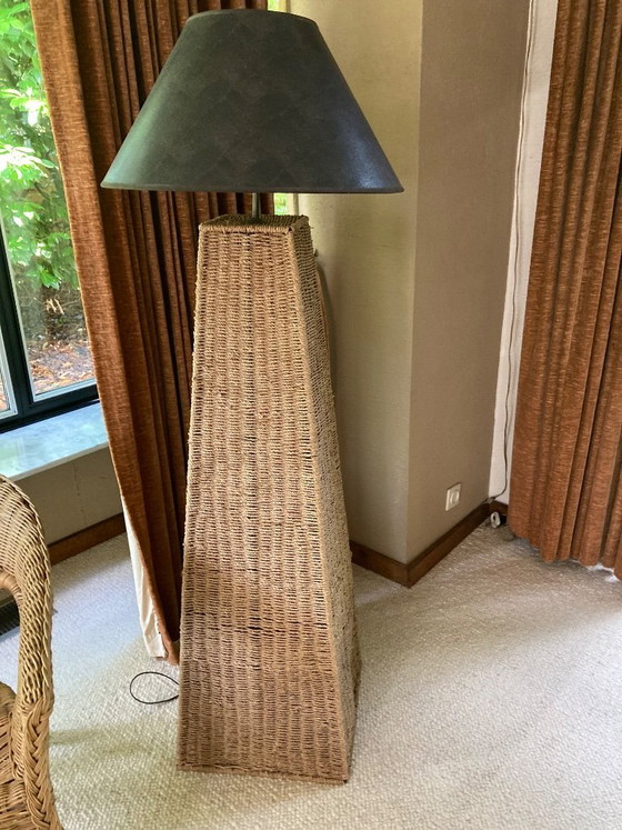 Vintage Rotan Lampedaire Vloerlamp Jaren 70 – Vloerlampen, Wicker (photo 5 of 6)