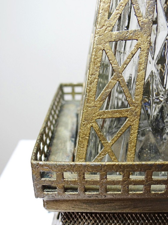 Image 1 of Large Eiffel Tower bottle, musical "Le Fiacre" vintage Japanese collection