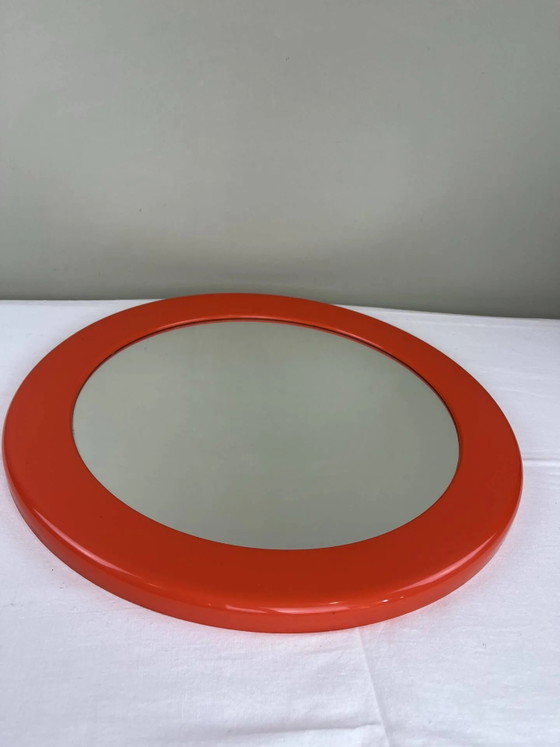 Vintage oranje spiegel – Plastic (photo 5 of 8)