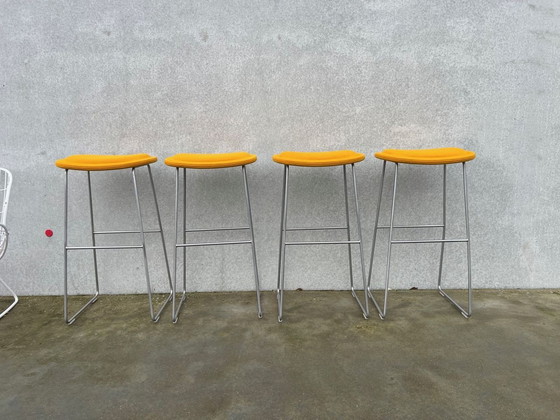 Image 1 of 4x Cappellini Hi Pad Stool Yellow